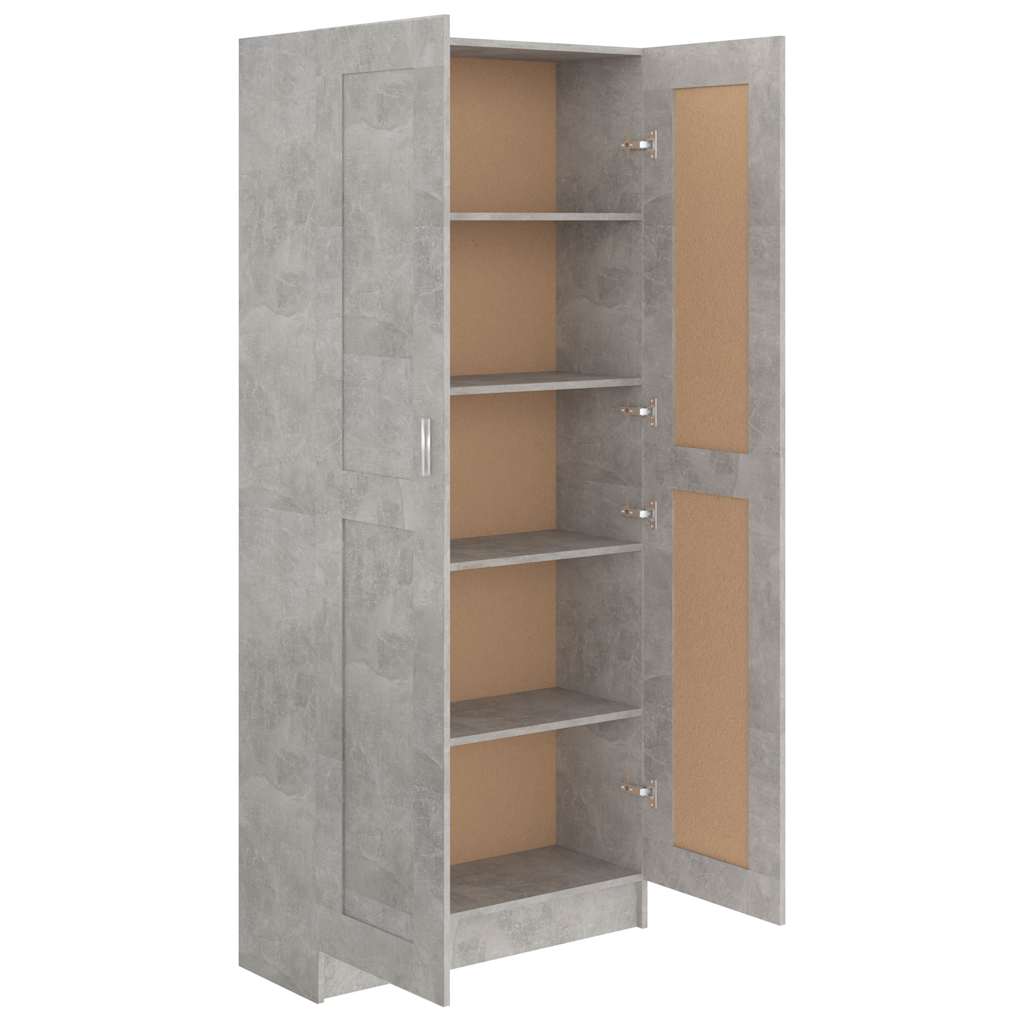 vidaXL Szafka na książki, szarość betonu, 82,5x30,5x185,5 cm, płyta