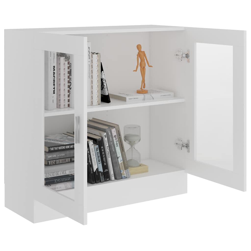 vidaXL Witryna, biała, 82,5x30,5x80 cm, materiał drewnopochodny