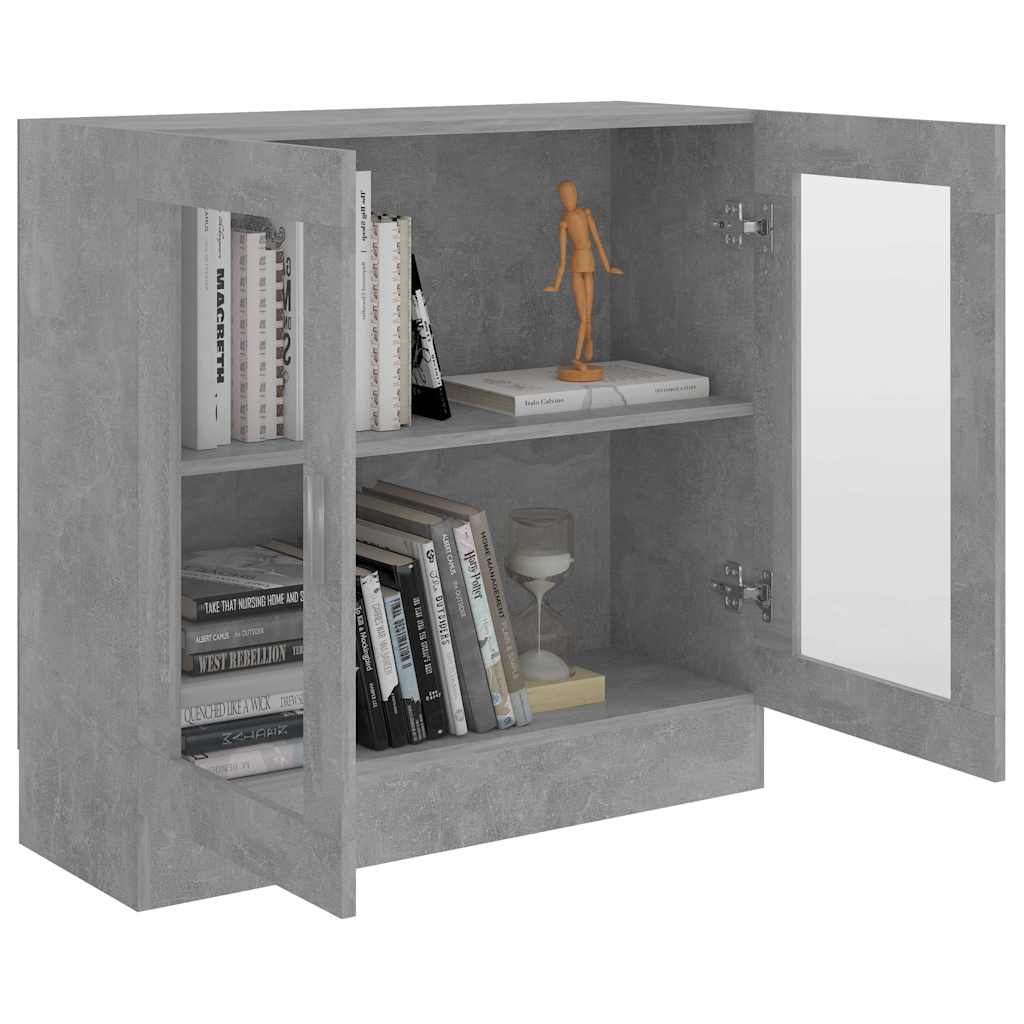 vidaXL Witryna, szarość betonu 82,5x30,5x80 cm materiał drewnopochodny