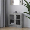 vidaXL Witryna, szarość betonu 82,5x30,5x80 cm materiał drewnopochodny