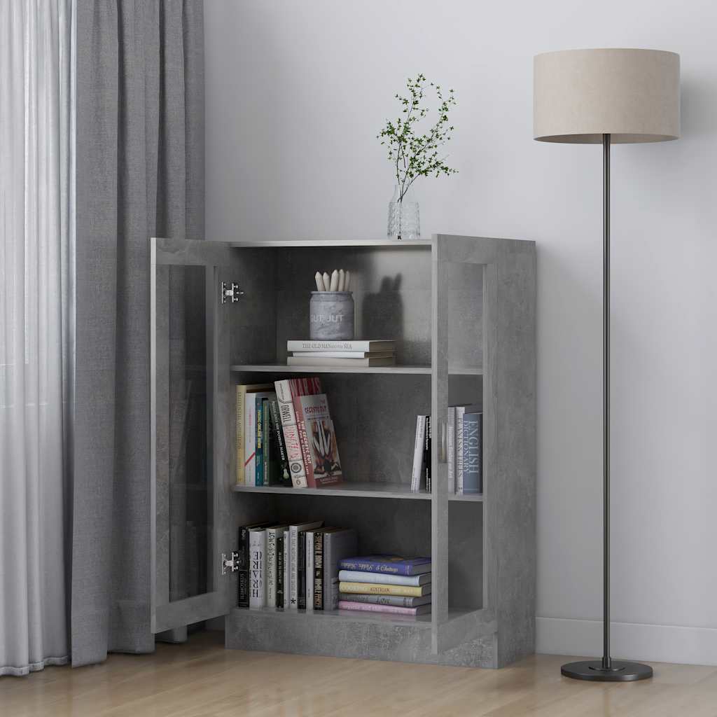 vidaXL Witryna, szarość betonu, 82,5x30,5x115 cm