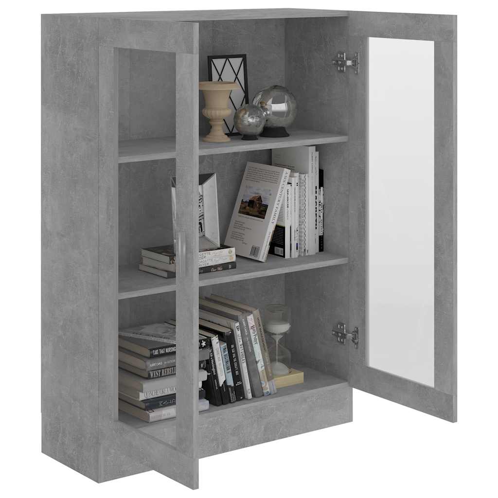 vidaXL Witryna, szarość betonu, 82,5x30,5x115 cm