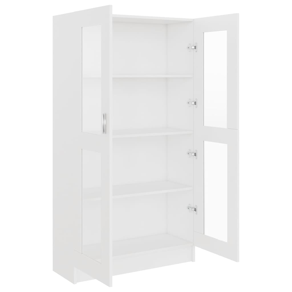 vidaXL Witryna, biała, 82,5x30,5x150 cm, materiał drewnopochodny