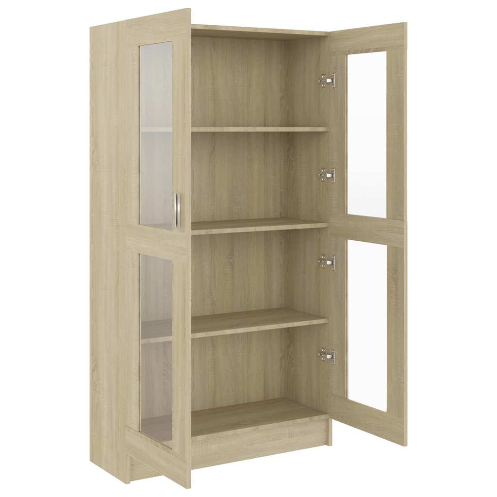 vidaXL Witryna, dąb sonoma, 82,5x30,5x150 cm, materiał drewnopochodny