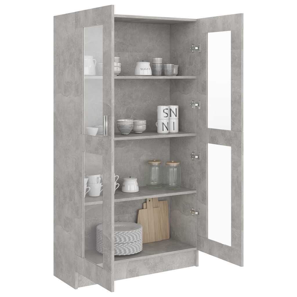vidaXL Witryna, szarość betonu, 82,5x30,5x150 cm