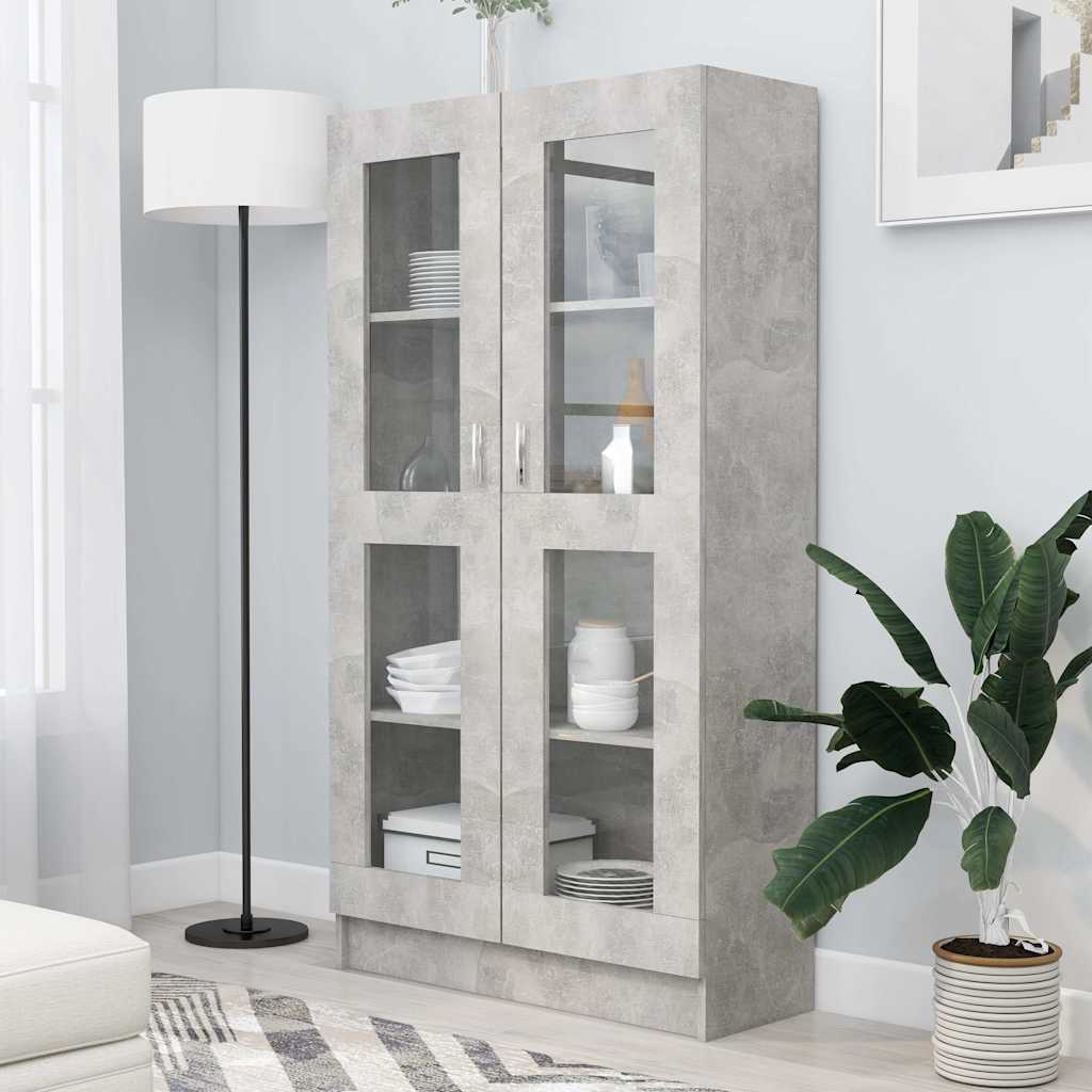 vidaXL Witryna, szarość betonu, 82,5x30,5x150 cm
