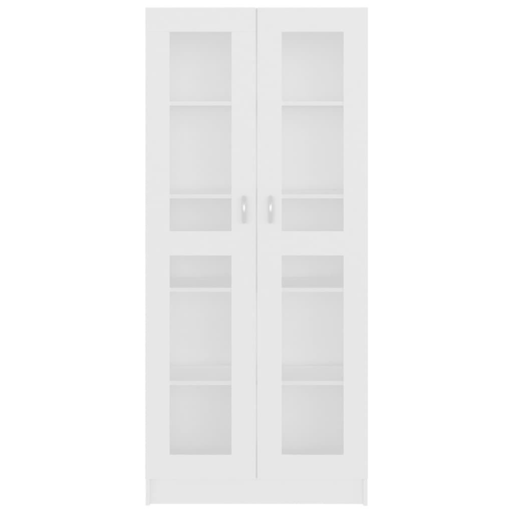 vidaXL Witryna, biała, 82,5x30,5x185 cm, materiał drewnopochodny