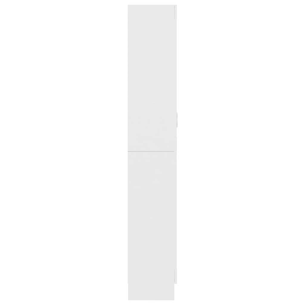 vidaXL Witryna, biała, 82,5x30,5x185 cm, materiał drewnopochodny