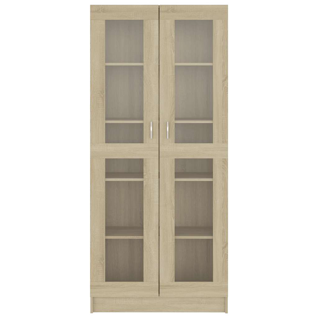 vidaXL Witryna, dąb sonoma 82,5x30,5x185 cm, materiał drewnopochodny