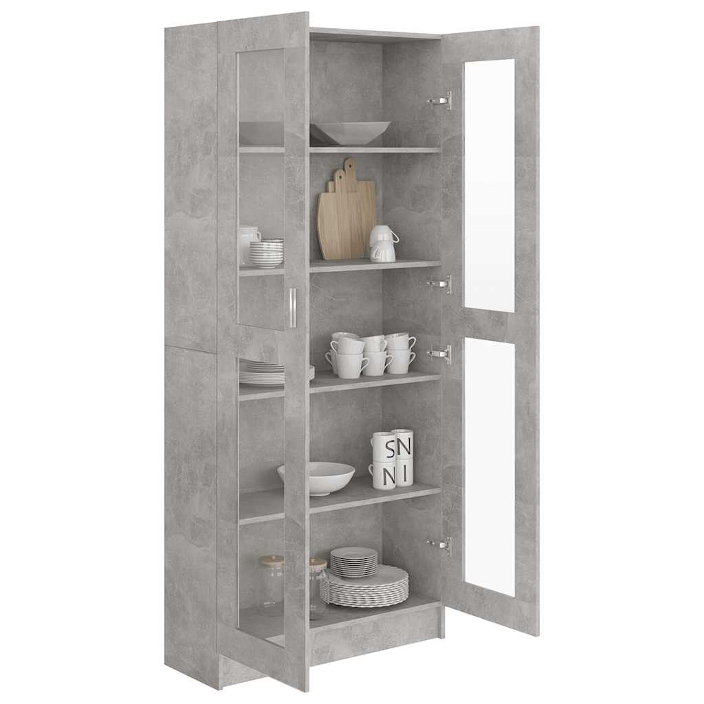 vidaXL Witryna, szarość betonu, 82,5x30,5x185,5 cm