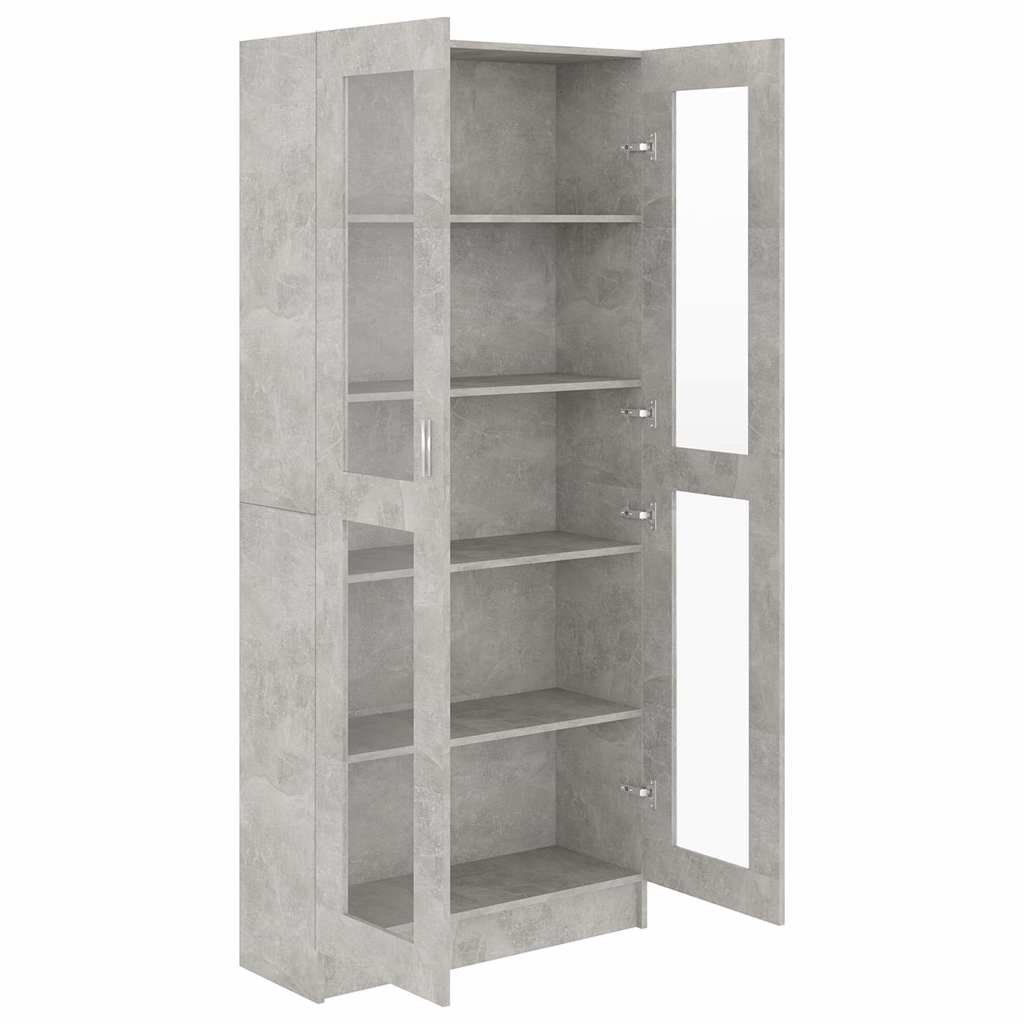vidaXL Witryna, szarość betonu, 82,5x30,5x185,5 cm