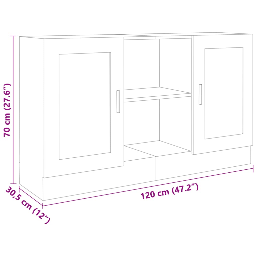vidaXL Szafka, szarość betonu, 120x30,5x70 cm, materiał drewnopochodny