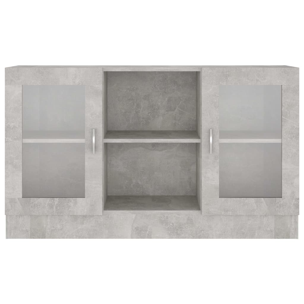 vidaXL Witryna, szarość betonu 120x30,5x70 cm, materiał drewnopochodny
