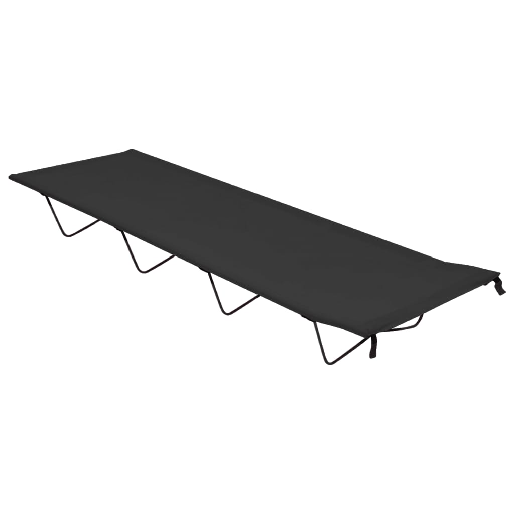 vidaXL Łóżko polowe, 180x60x19 cm, tkanina Oxford i stal, czarne