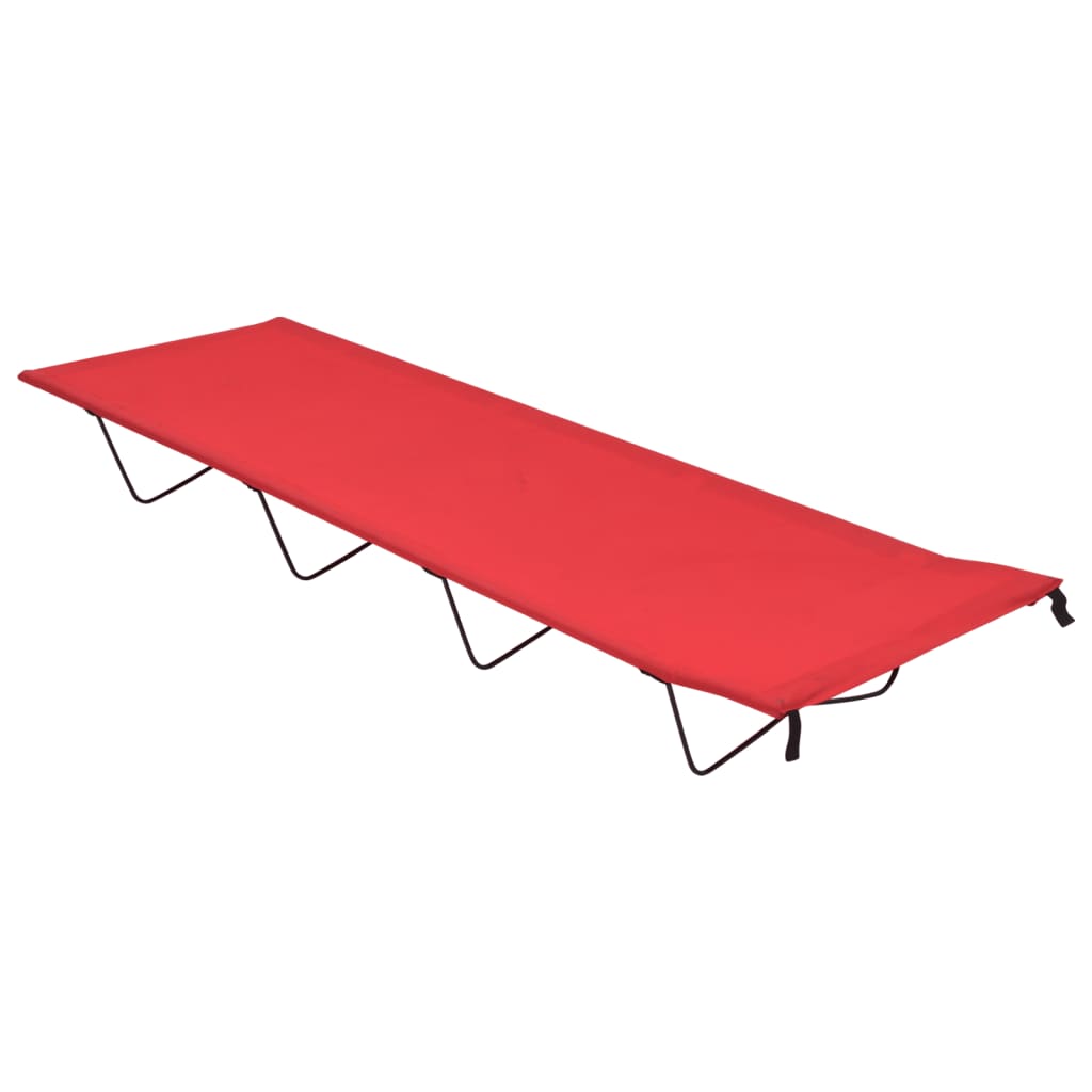 vidaXL Łóżko polowe, 180x60x19 cm, tkanina Oxford i stal, czerwone