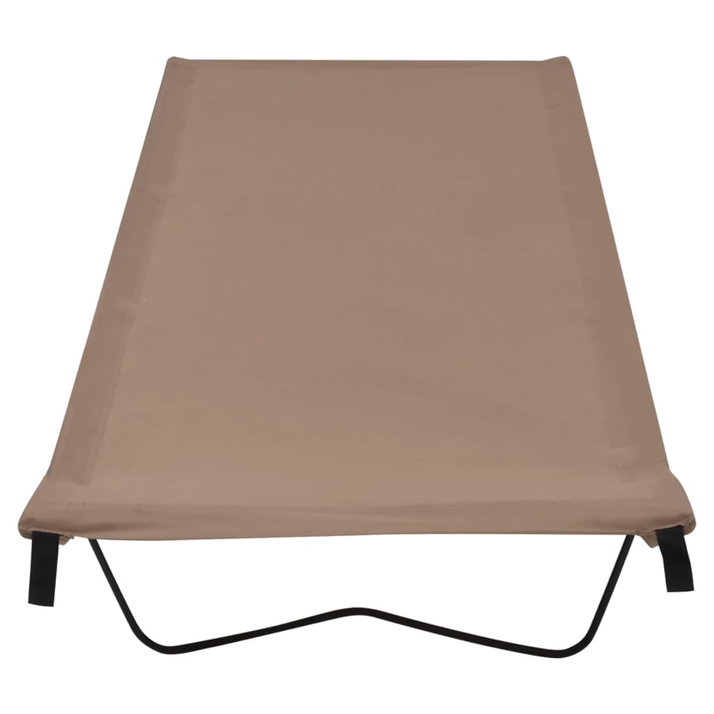 vidaXL Łóżko polowe, 180x60x19 cm, tkanina Oxford i stal, kolor taupe