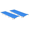 vidaXL Łóżka polowe, 2 szt. 180x60x19 cm, tkanina i stal, niebieskie