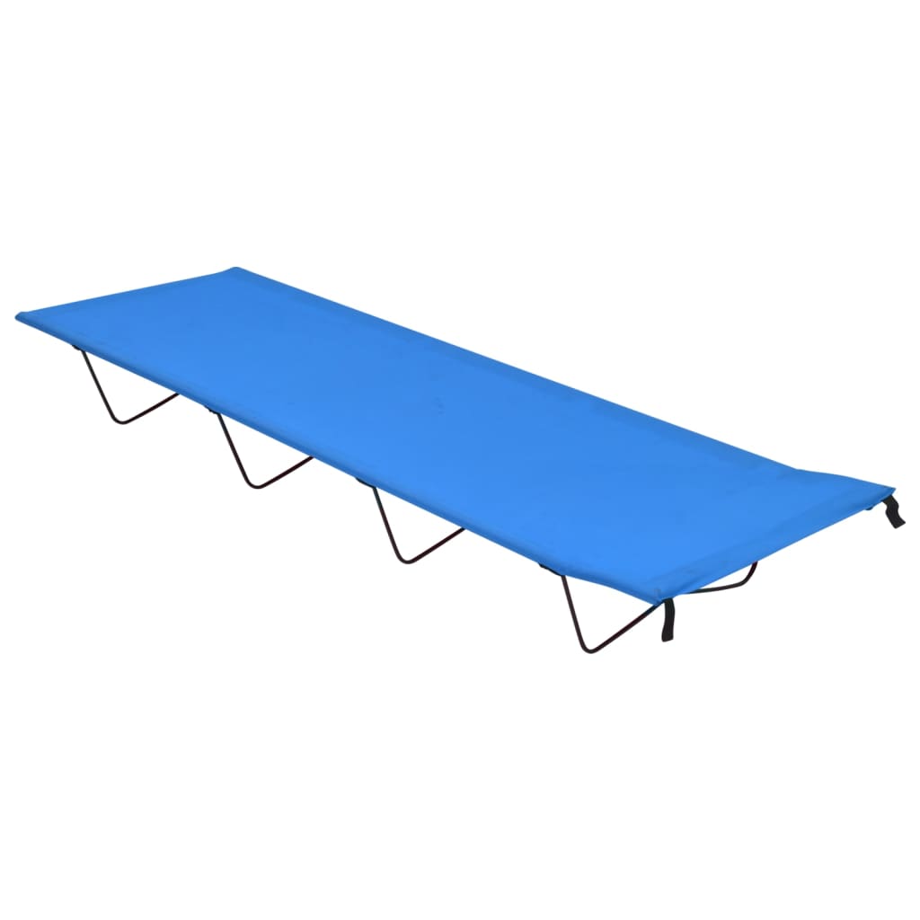 vidaXL Łóżka polowe, 2 szt. 180x60x19 cm, tkanina i stal, niebieskie