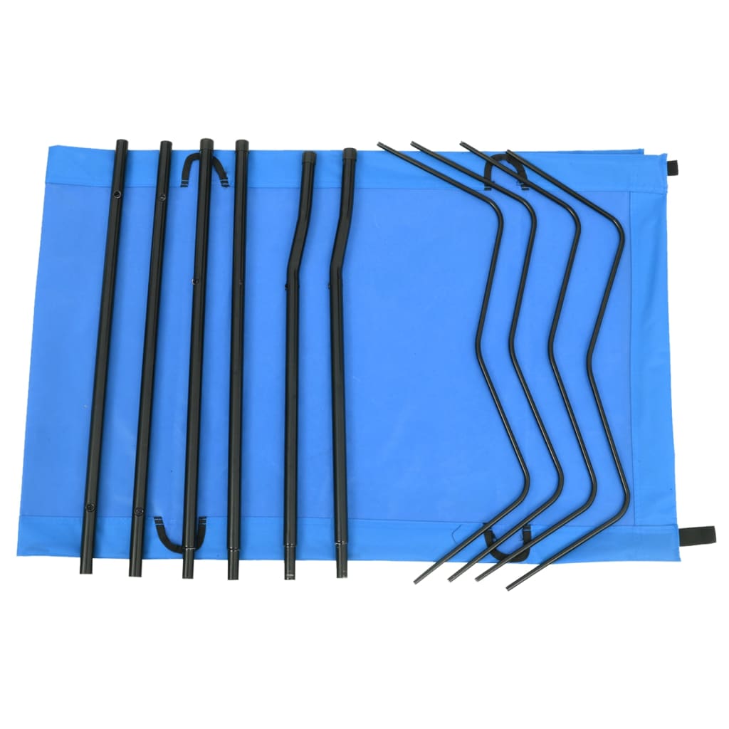 vidaXL Łóżka polowe, 2 szt. 180x60x19 cm, tkanina i stal, niebieskie