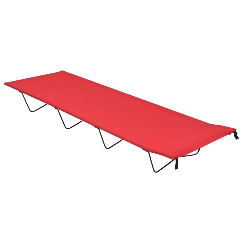 vidaXL Łóżka polowe, 2 szt., 180x60x19 cm, tkanina i stal, czerwone