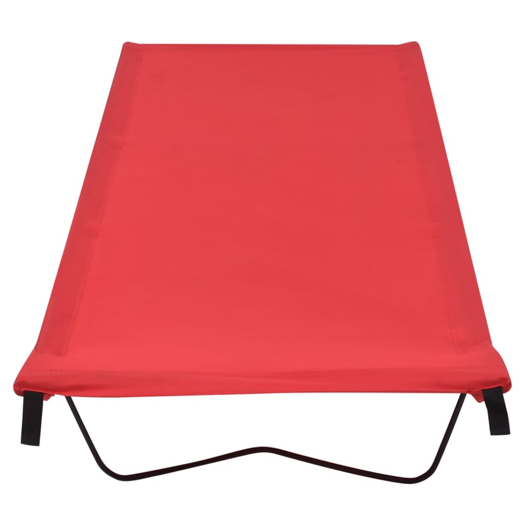 vidaXL Łóżka polowe, 2 szt., 180x60x19 cm, tkanina i stal, czerwone