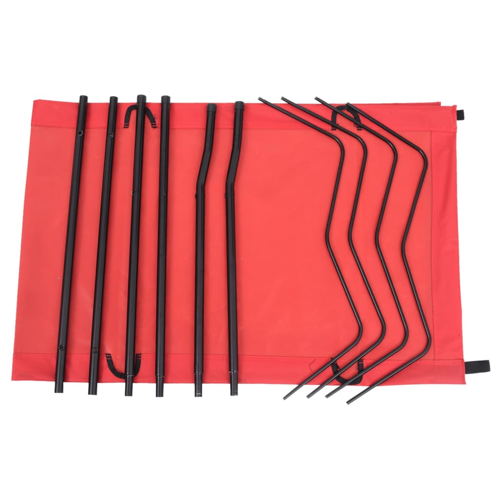 vidaXL Łóżka polowe, 2 szt., 180x60x19 cm, tkanina i stal, czerwone
