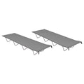 vidaXL Łóżka polowe, 2 szt., 180x60x19 cm, tkanina i stal, szare