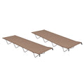 vidaXL Łóżka polowe, 2 szt., 180x60x19 cm, tkanina i stal, kolor taupe
