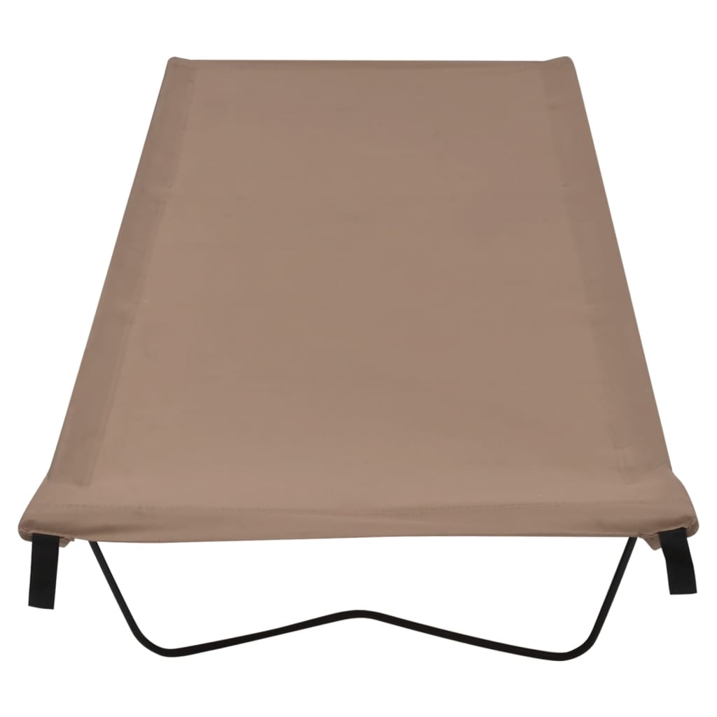 vidaXL Łóżka polowe, 2 szt., 180x60x19 cm, tkanina i stal, kolor taupe
