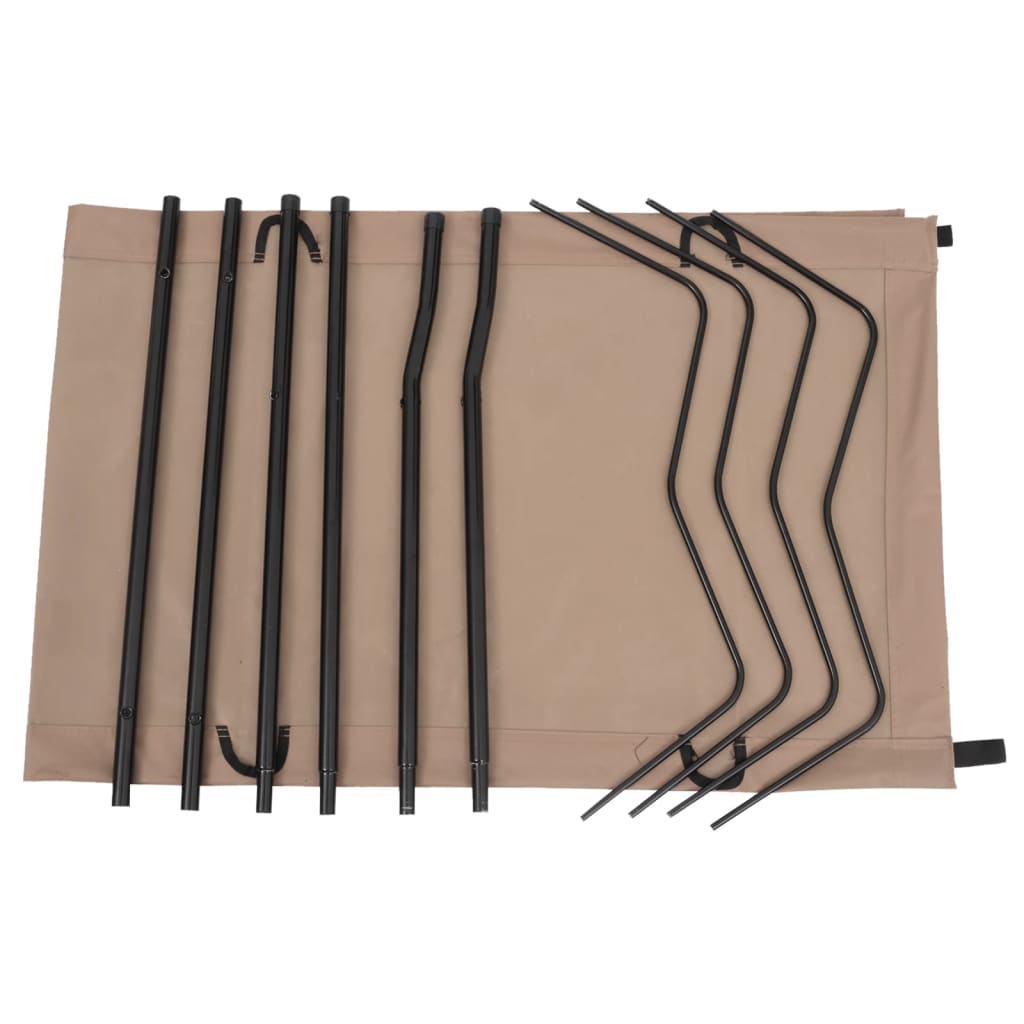 vidaXL Łóżka polowe, 2 szt., 180x60x19 cm, tkanina i stal, kolor taupe
