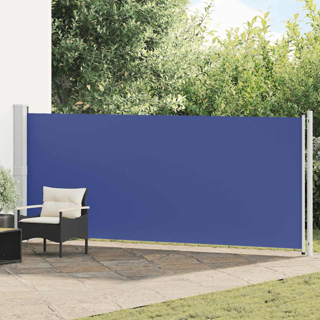 vidaXL Wysuwana markiza boczna na taras, 600 x 160 cm, niebieska