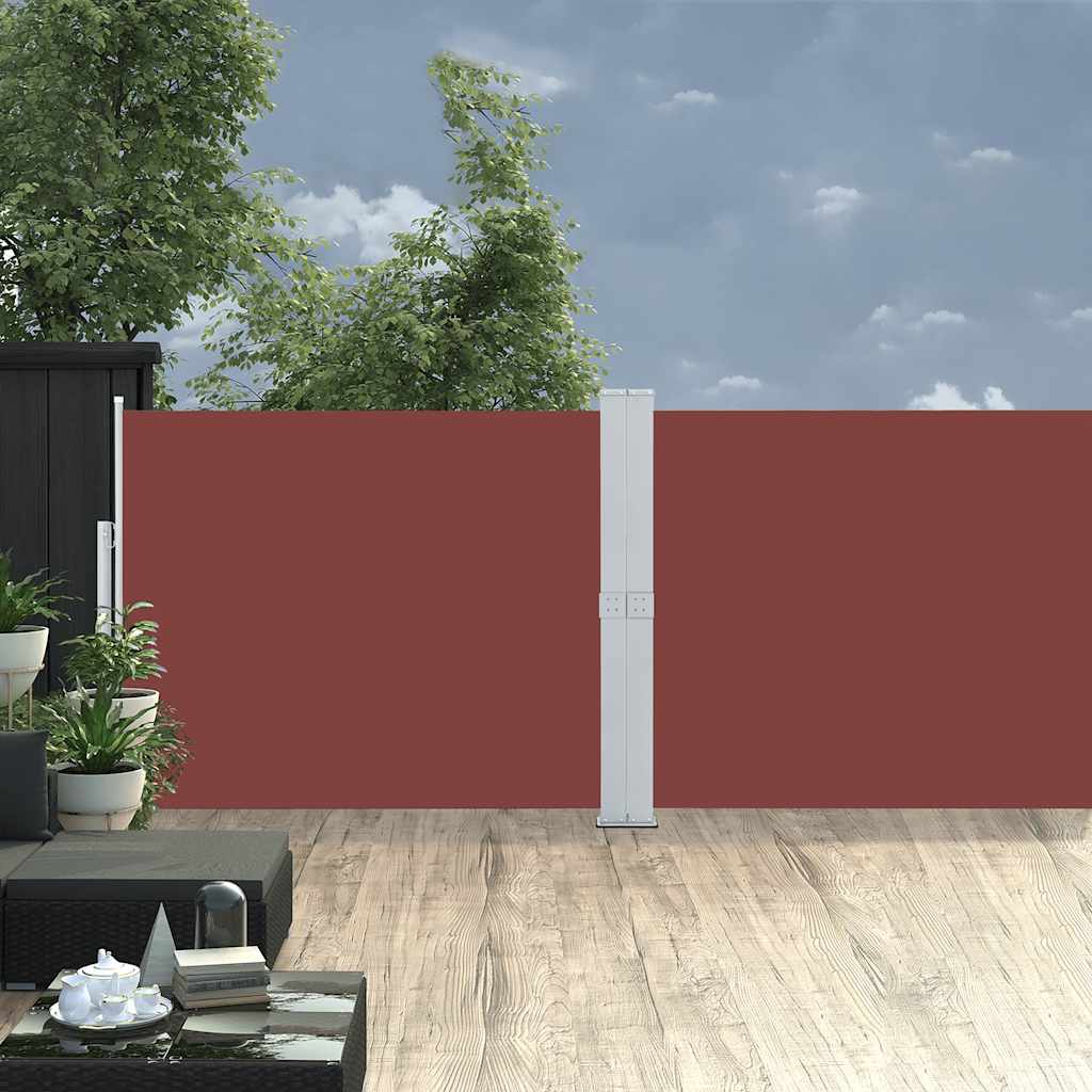 vidaXL Wysuwana markiza boczna na taras, 140x1200 cm, brązowa