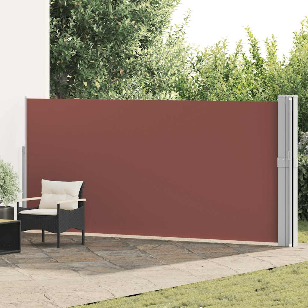 vidaXL Wysuwana markiza boczna na taras, 170x1200 cm, brązowa