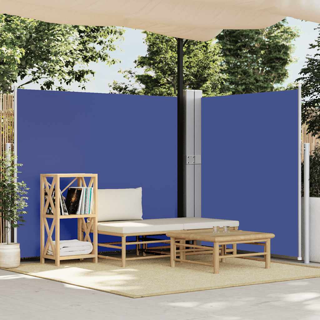 vidaXL Wysuwana markiza boczna na taras, 170x1200 cm, niebieska