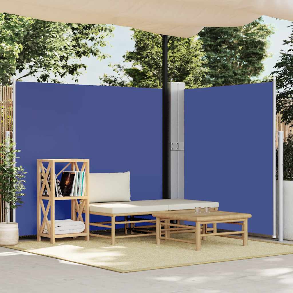 vidaXL Wysuwana markiza boczna na taras, 170x1200 cm, niebieska