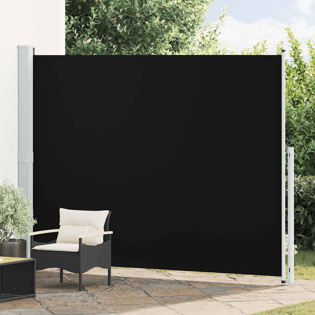 vidaXL Zwijana markiza boczna na taras, 220x300 cm, czarna