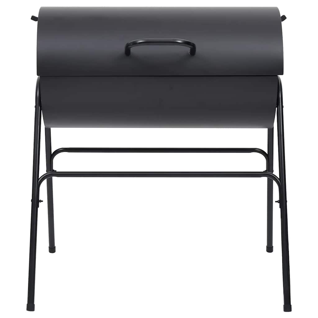 vidaXL Grill beczkowy z 2 rusztowaniami, czarny, 80x95x90 cm, stal