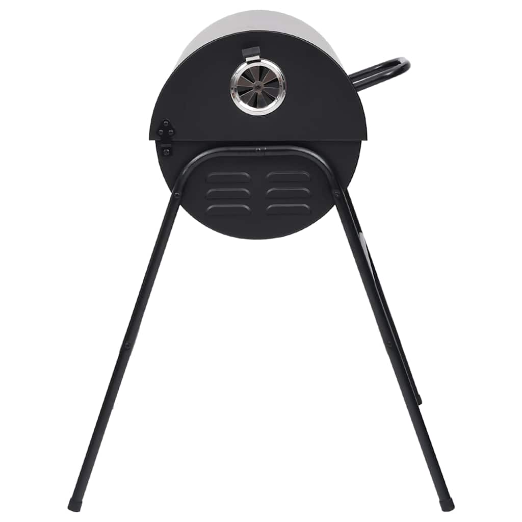 vidaXL Grill beczkowy z 2 rusztowaniami, czarny, 80x95x90 cm, stal