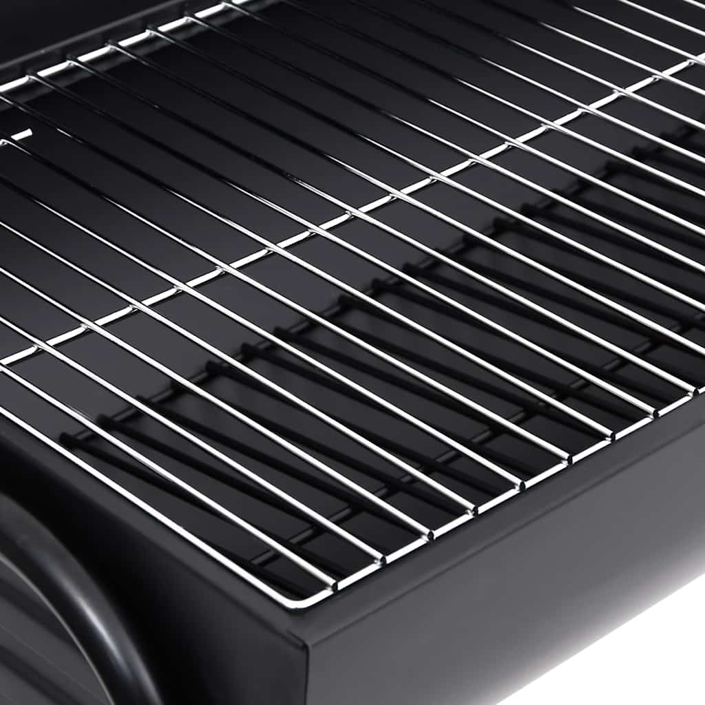 vidaXL Grill beczkowy z 2 rusztowaniami, czarny, 80x95x90 cm, stal