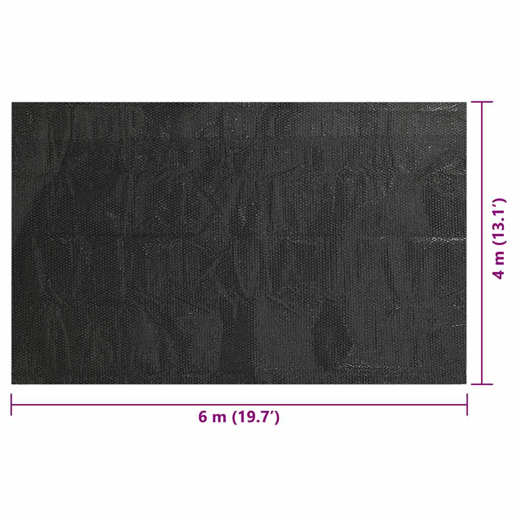 vidaXL Prostokątna pokrywa na basen, 600 x 400 cm, PE, czarna
