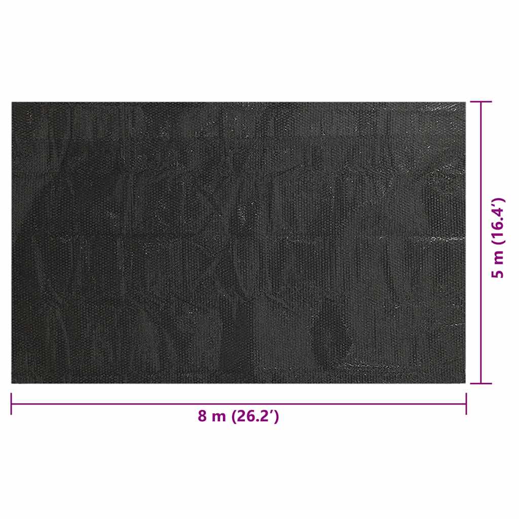 vidaXL Prostokątna pokrywa na basen, 800 x 500 cm, PE, czarna