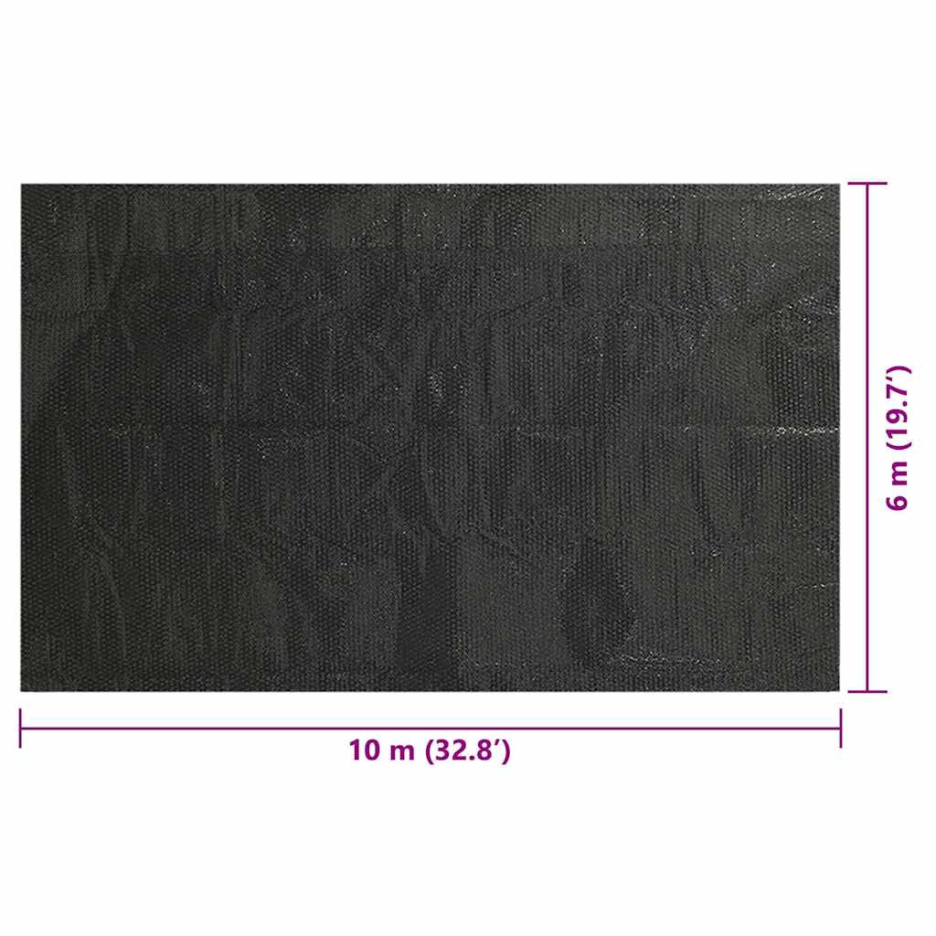 vidaXL Prostokątna pokrywa na basen, 1000 x 600 cm, PE, czarna