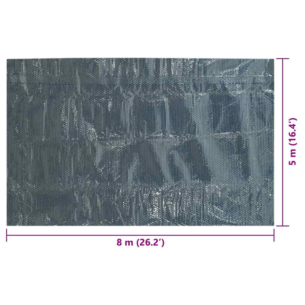 vidaXL Pływająca folia solarna z PE, 800x500 cm, czarno-niebieska