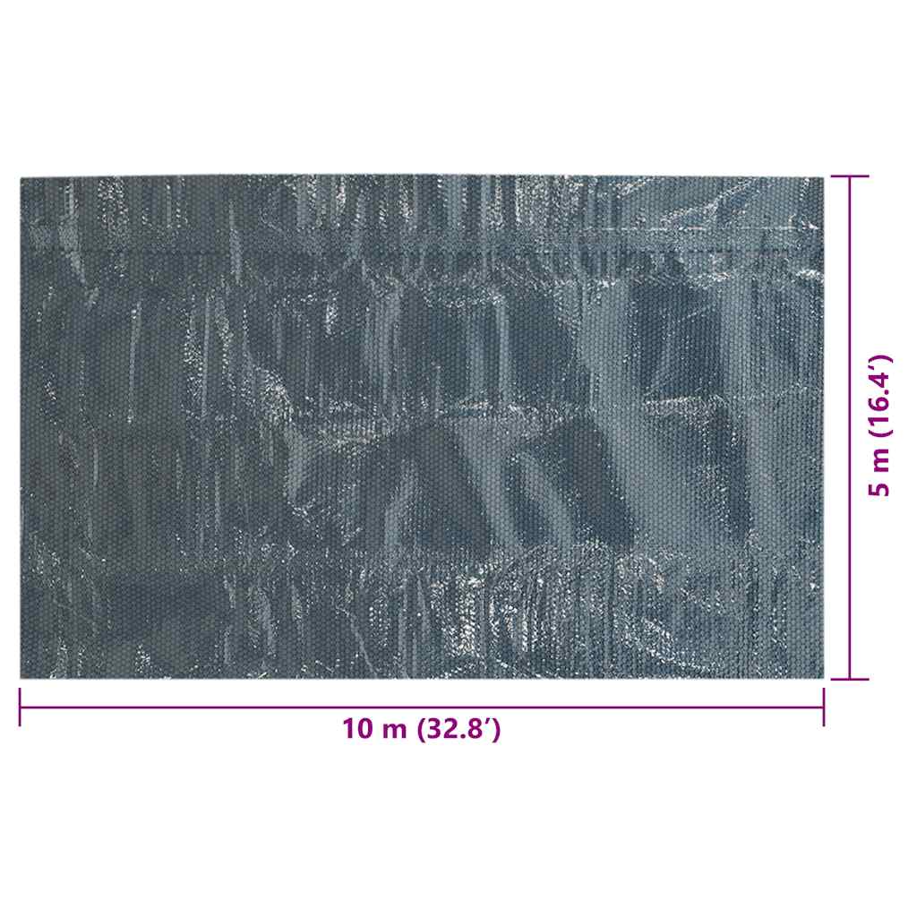 vidaXL Pływająca folia solarna z PE, 1000x500 cm, czarno-niebieska
