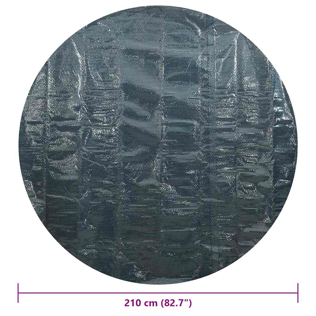 vidaXL Pływająca folia solarna z PE na basen, 210 cm, czarno-niebieska