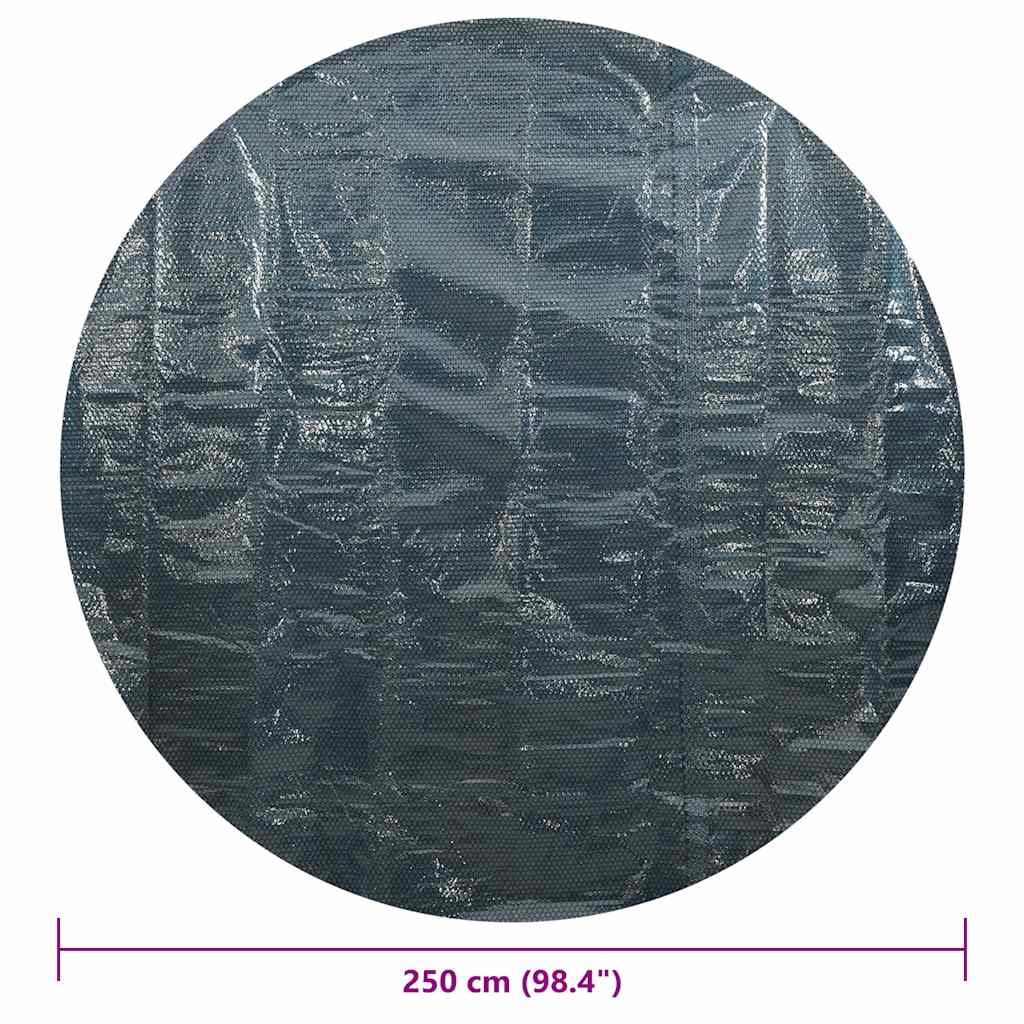vidaXL Pływająca folia solarna z PE na basen, 250 cm, czarno-niebieska
