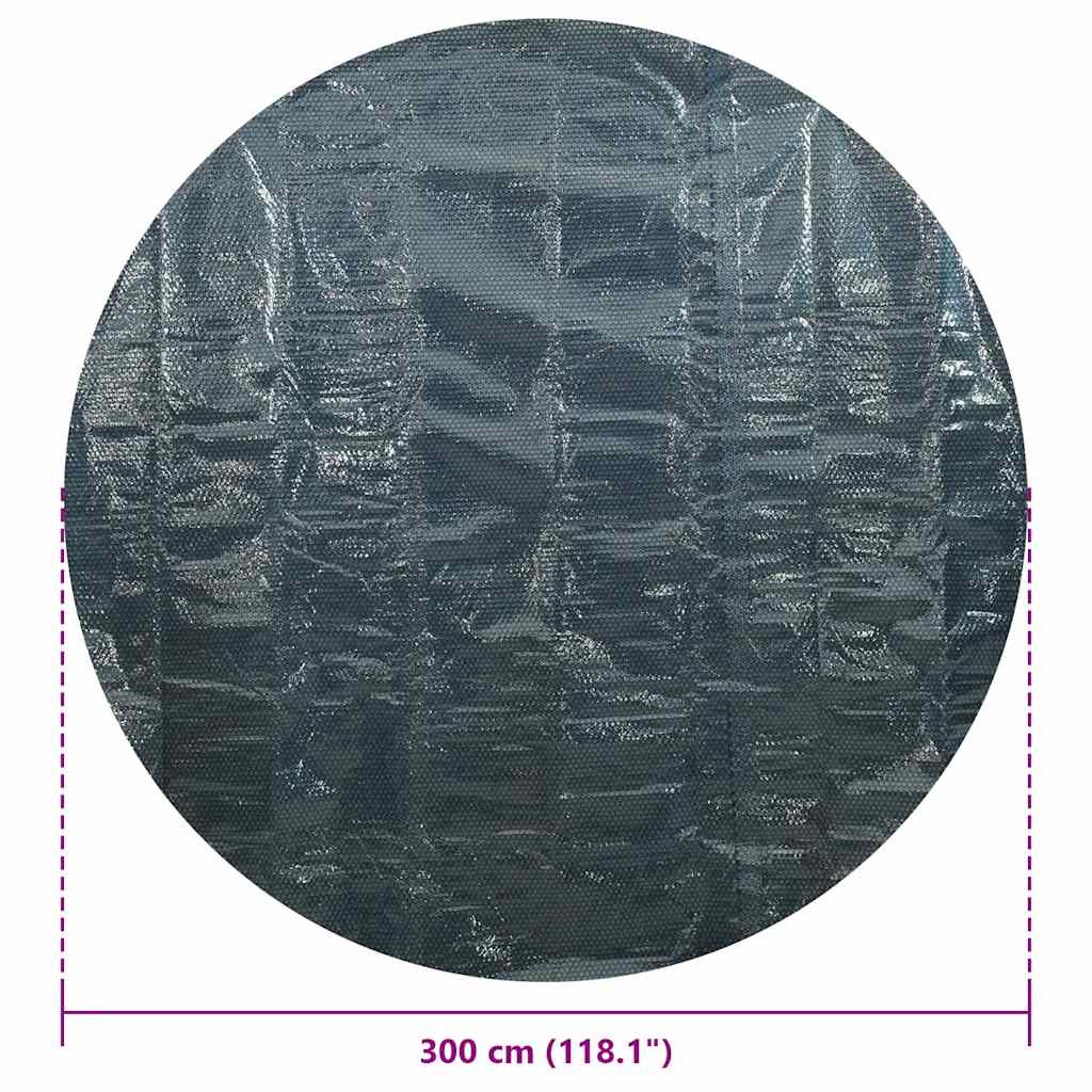 vidaXL Pływająca folia solarna z PE na basen, 300 cm, czarno-niebieska