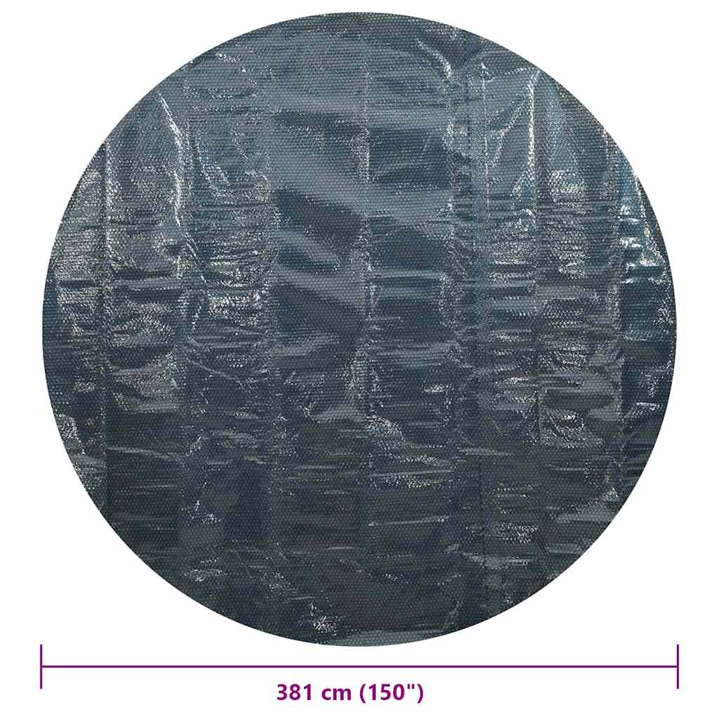 vidaXL Pływająca folia solarna z PE na basen, 381 cm, czarno-niebieska