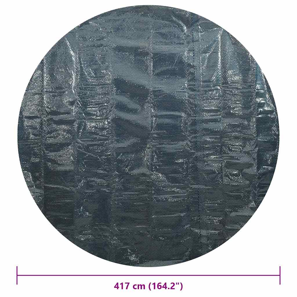vidaXL Pływająca folia solarna z PE na basen, 417 cm, czarno-niebieska
