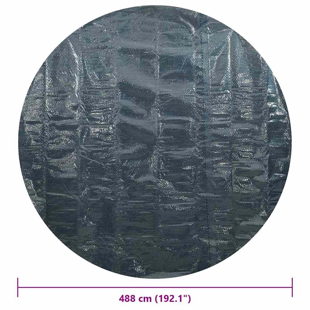 vidaXL Pływająca folia solarna z PE na basen, 488 cm, czarno-niebieska